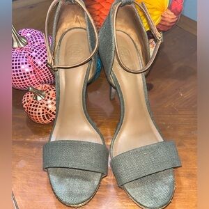 Tory Burch ‘Amina’ High Heel Sandals In Olive, Size US 10M, No Box